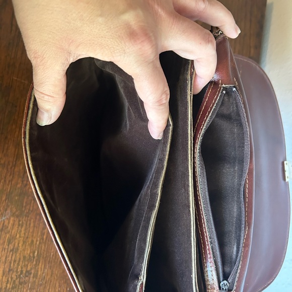 Vintage Leather Adjustable Over The Shoulder Brown Fall Preppy Purse - Picture 10 of 11